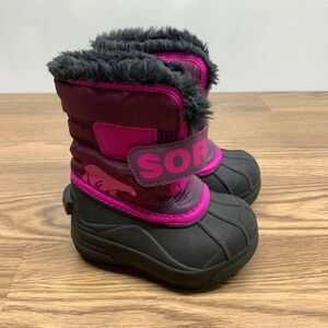 Sorel Toddler Girls Size 6 Snow Boots Commander Pink Waterproof Children Shoes
